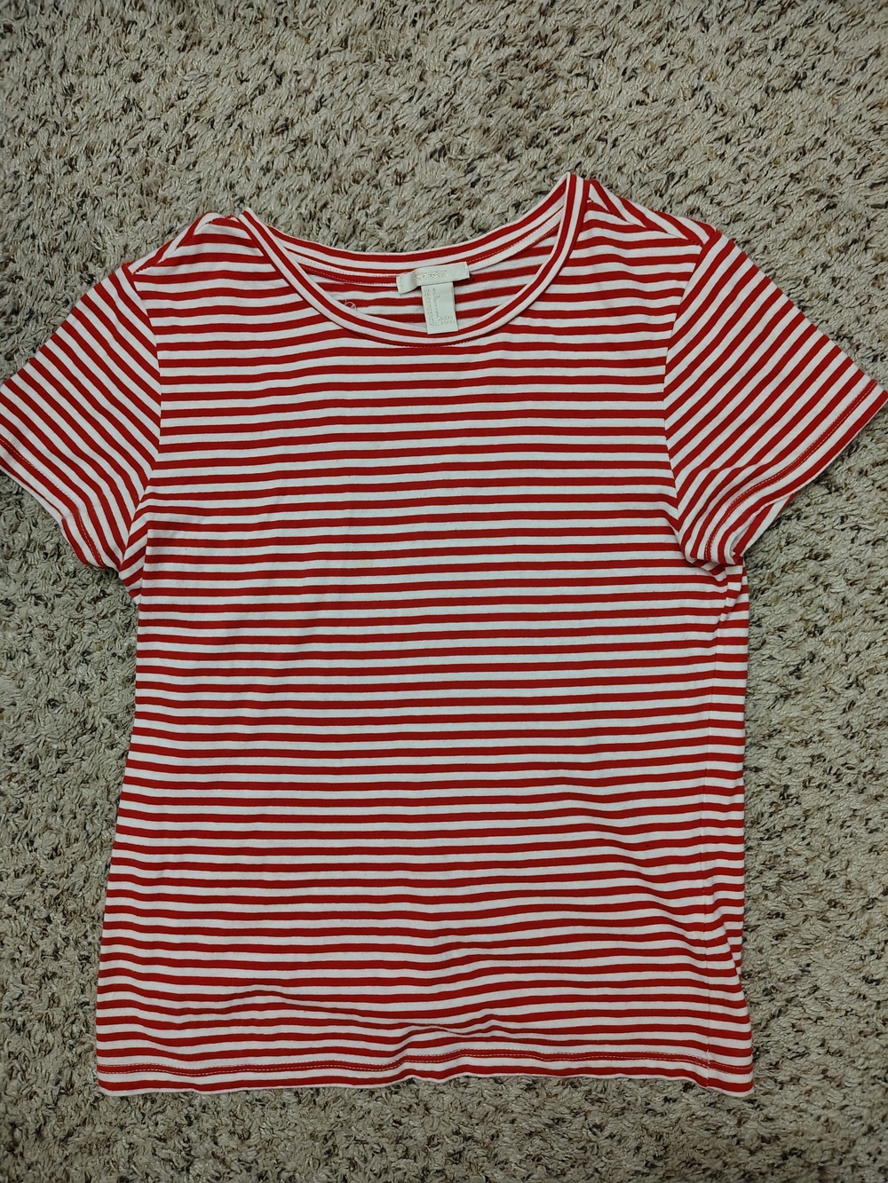 Forever 21 Red and White Striped Short Sleeve Tee